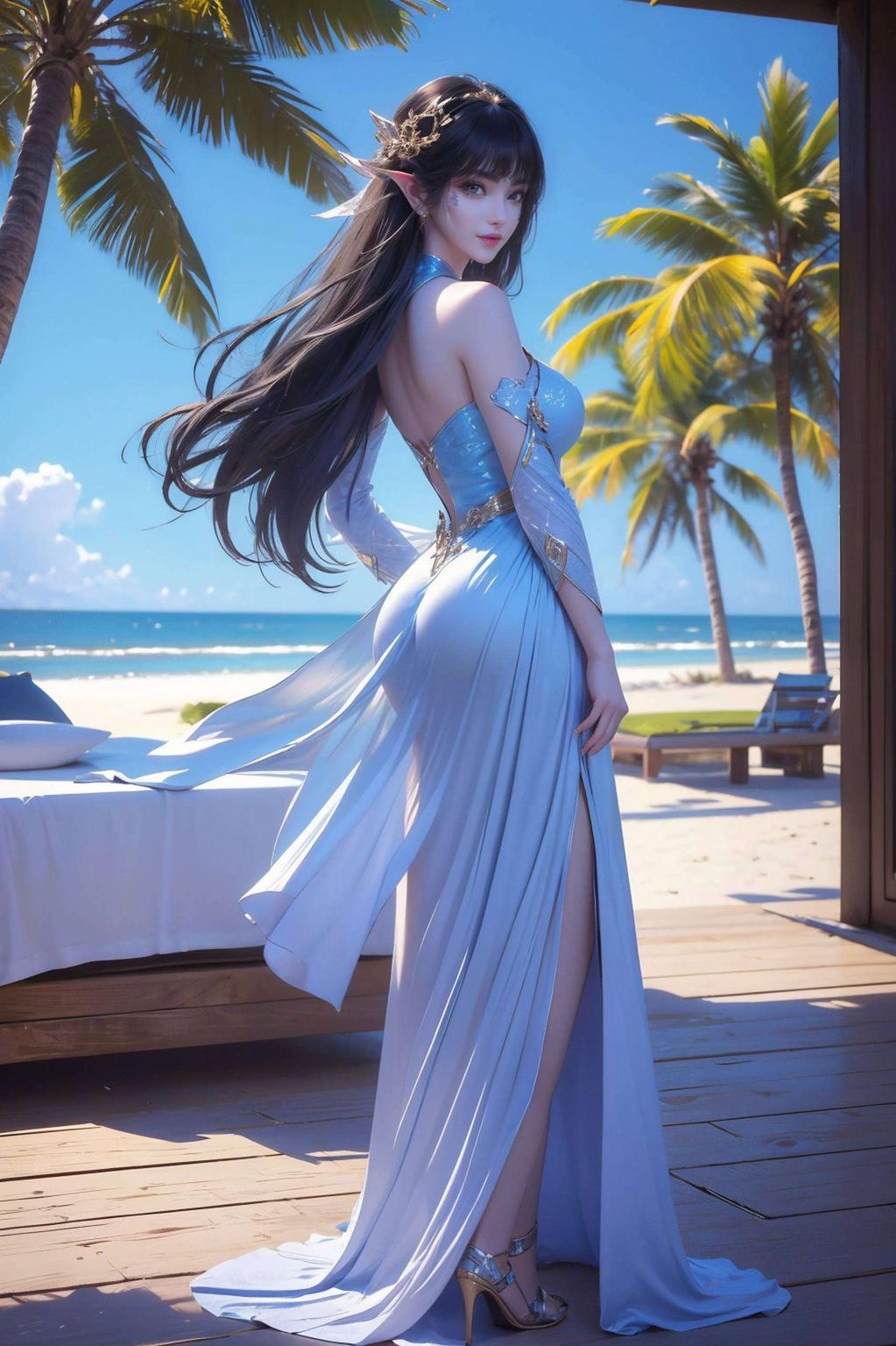 特别推荐这款以凤清儿为主题的QQ壁纸画面中的她翩翩起舞