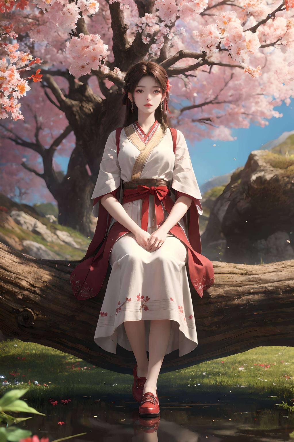 这古风满满的火灵儿火桑林动态壁纸火红衣裳随风飘动