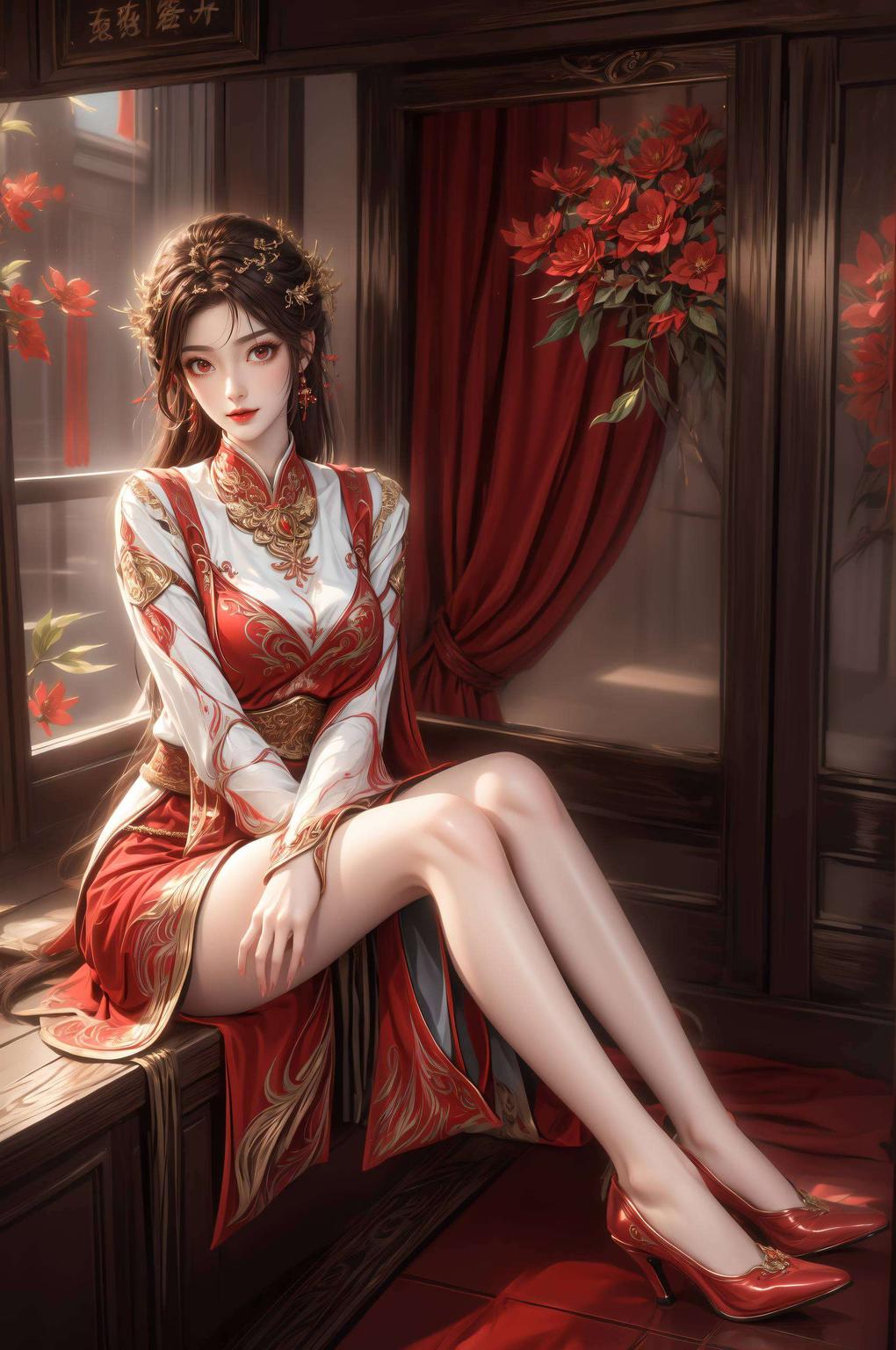 壁纸中的火灵儿仿佛诉说着古老的故事