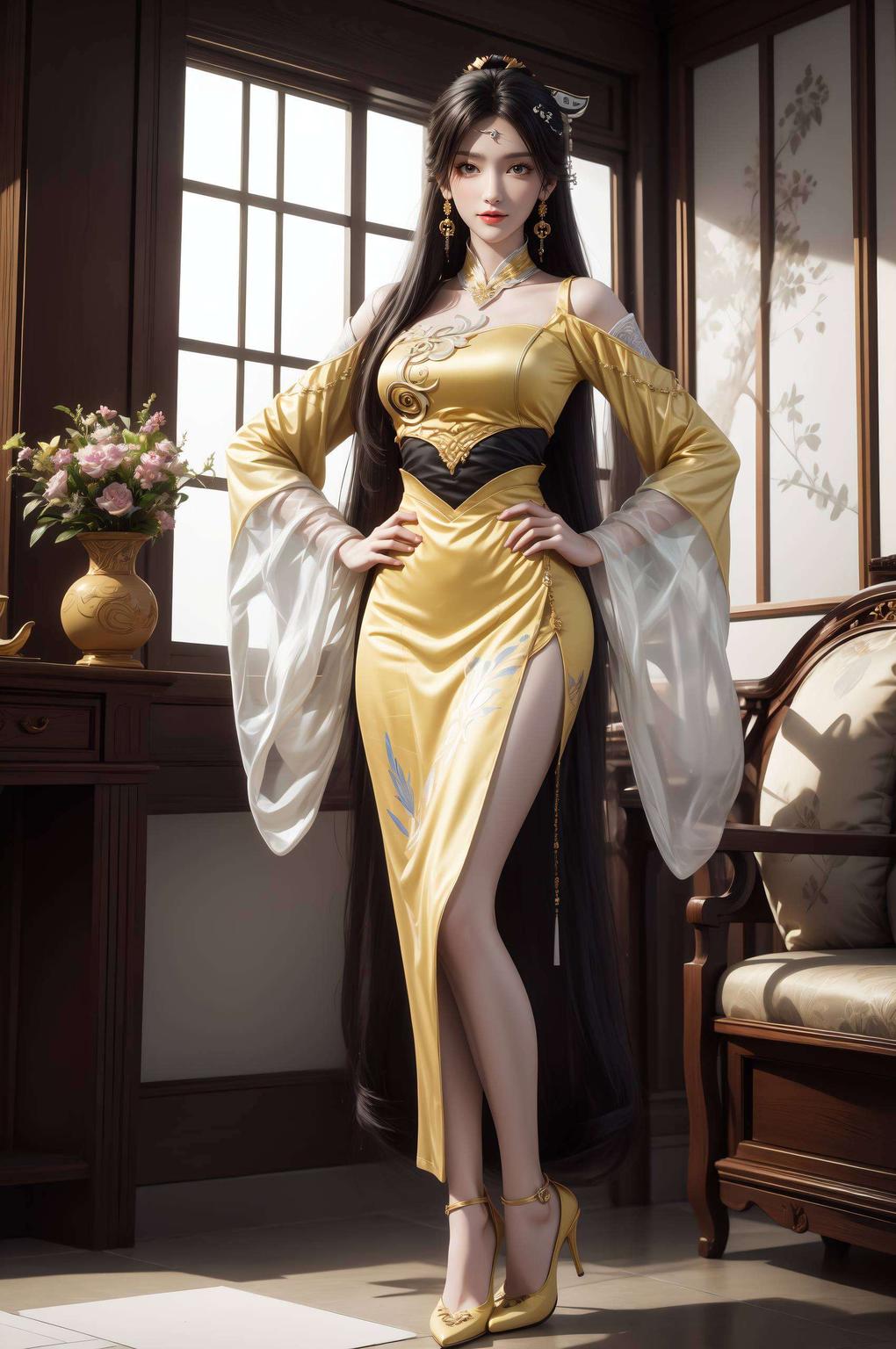 点亮手机桌面金瓶儿全身壁纸