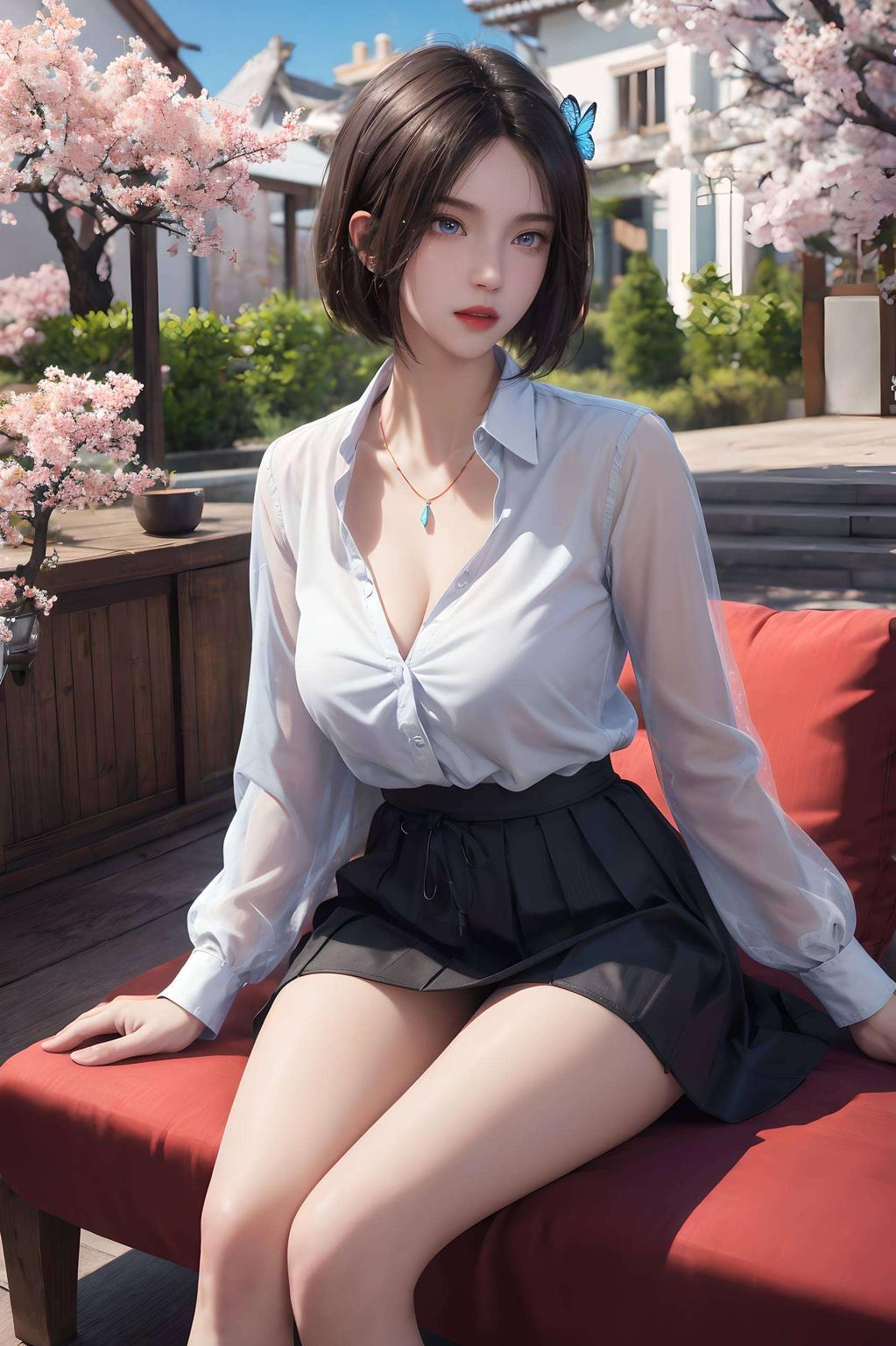 雪帽映衬美如仙姬如雪戴帽