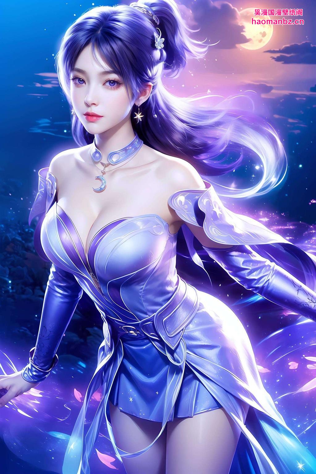 月下紫姬简洁线条