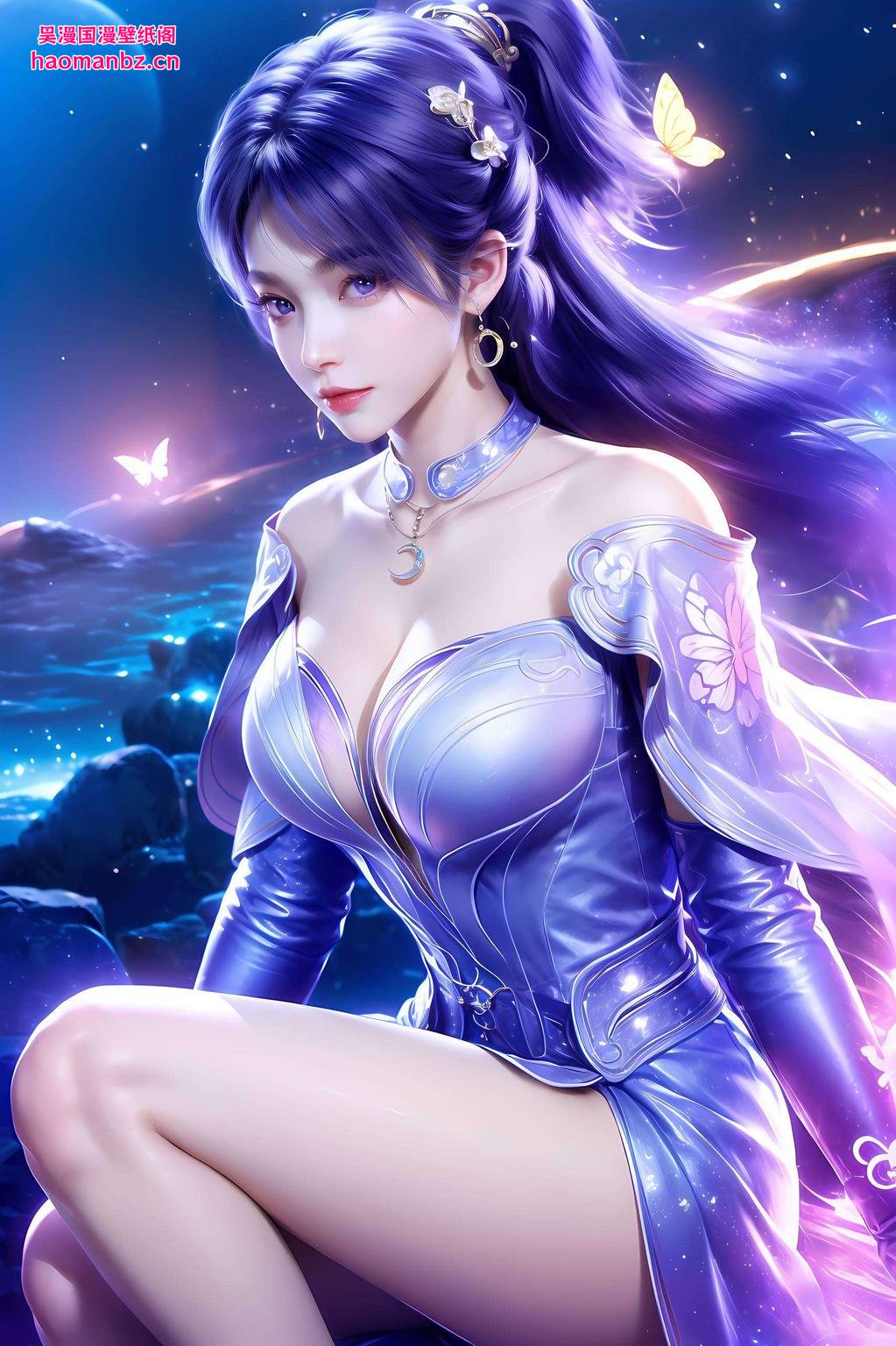 娇羞壁纸姬紫月瞬间提升电脑颜值！