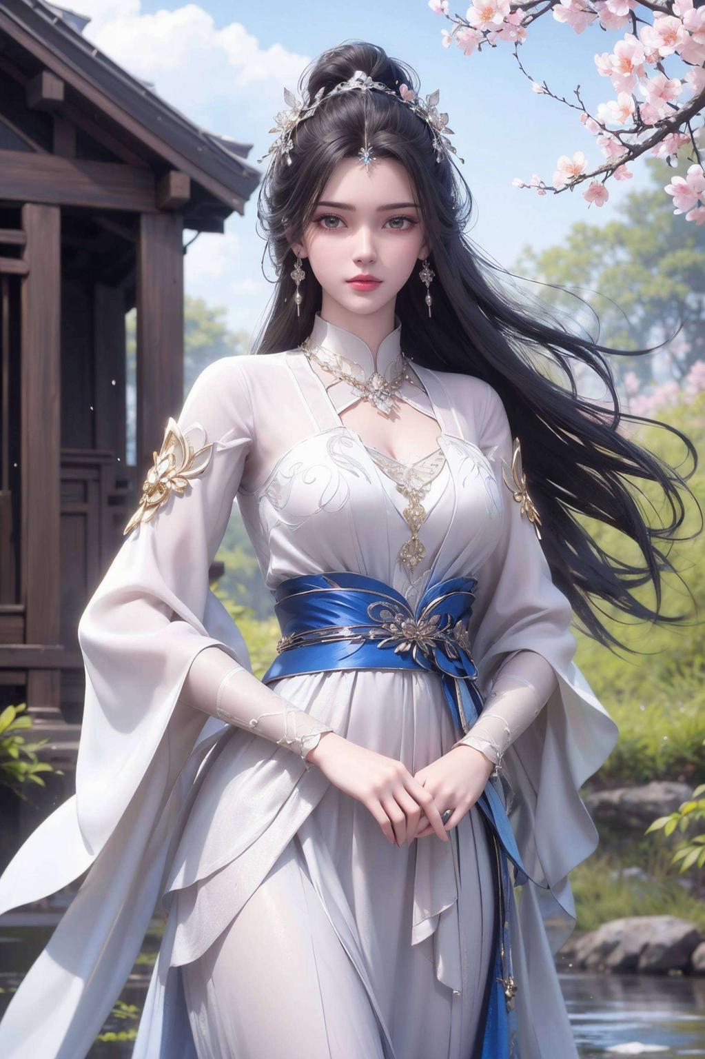 今天给大家推荐一款古香古色的免费壁纸图片中的她甜美可爱