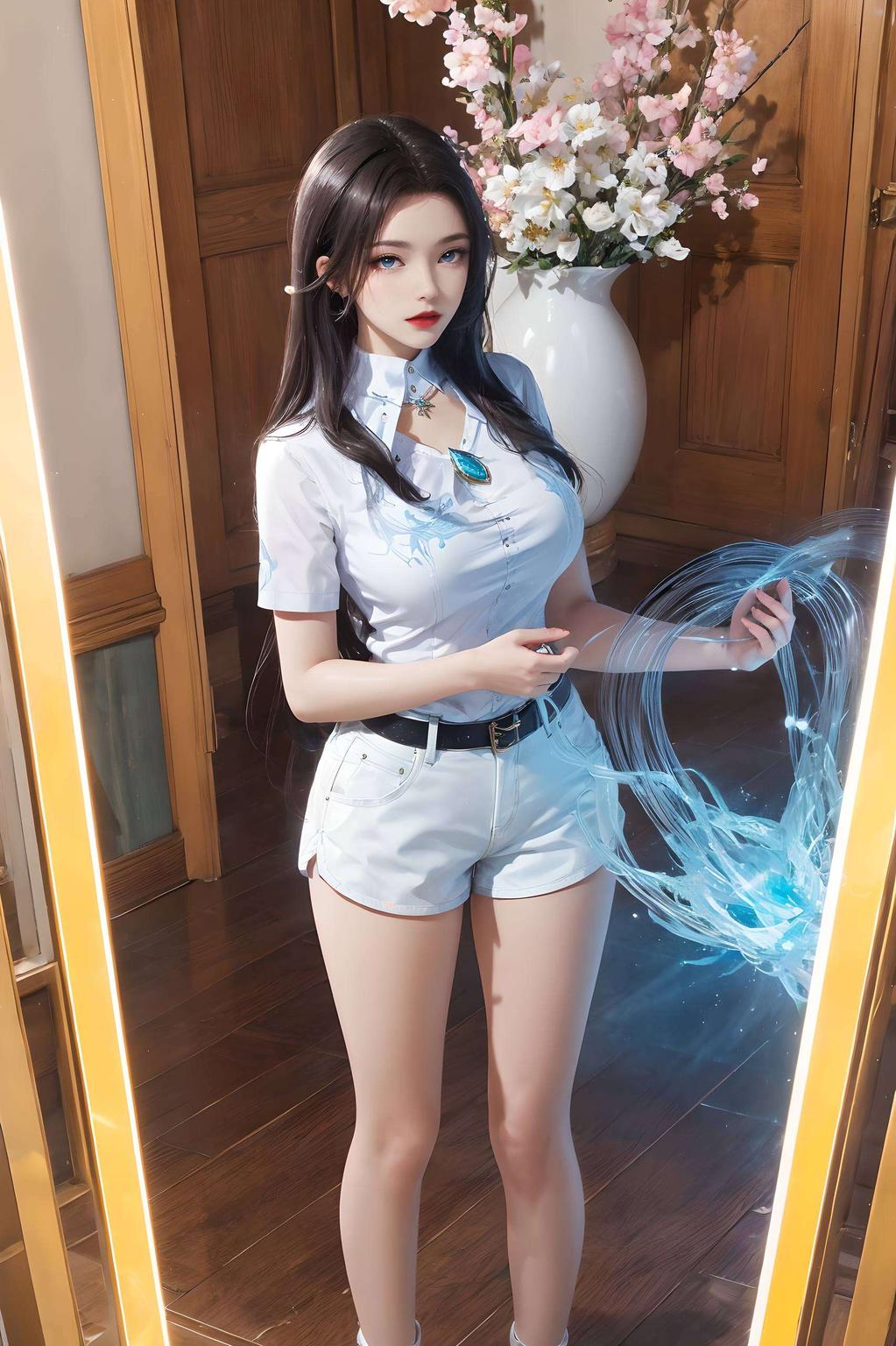 凌落宸英姿飒爽眼神犀利