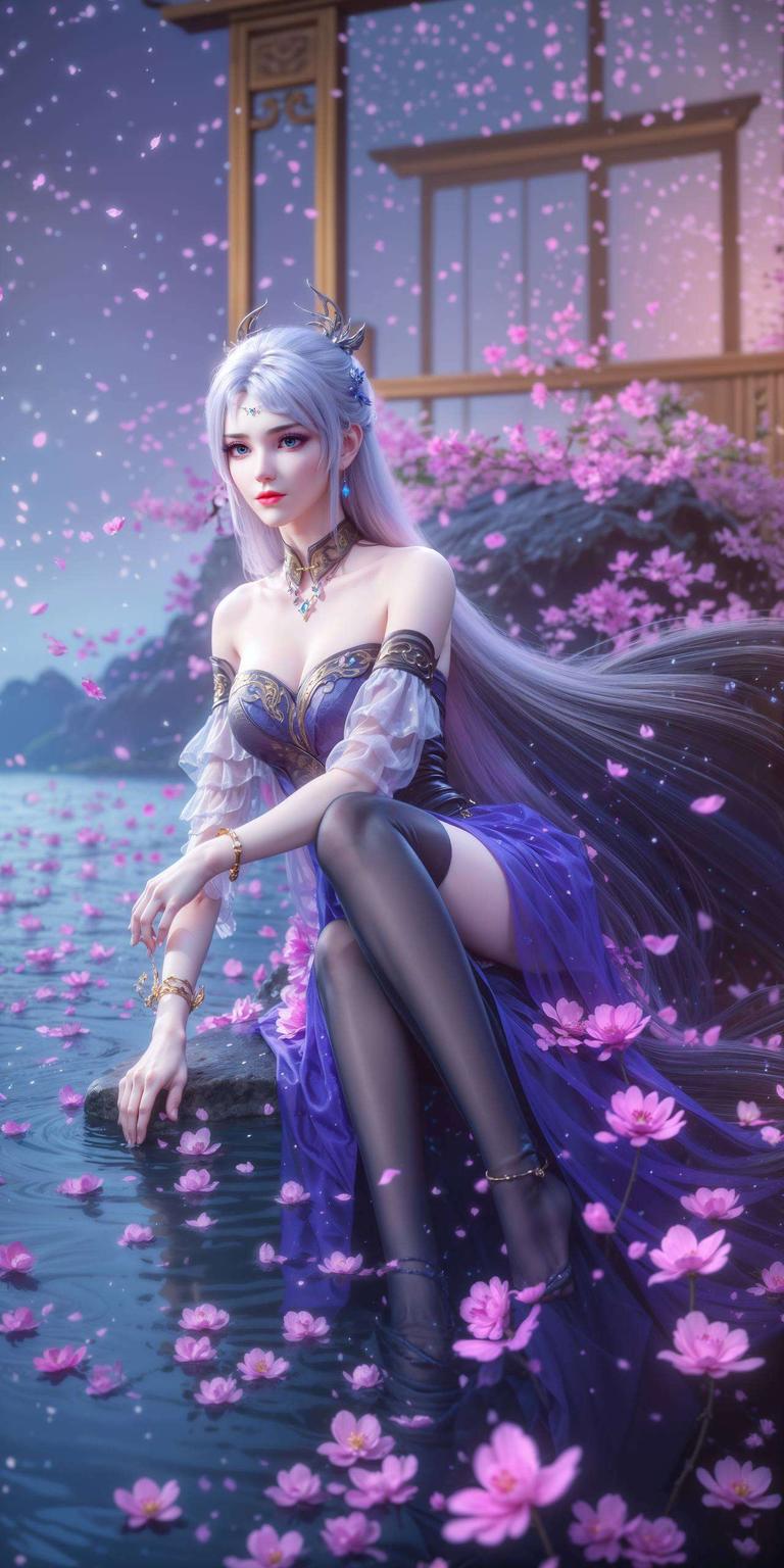 这款紫色主题的洛璃女神照片动漫迷们