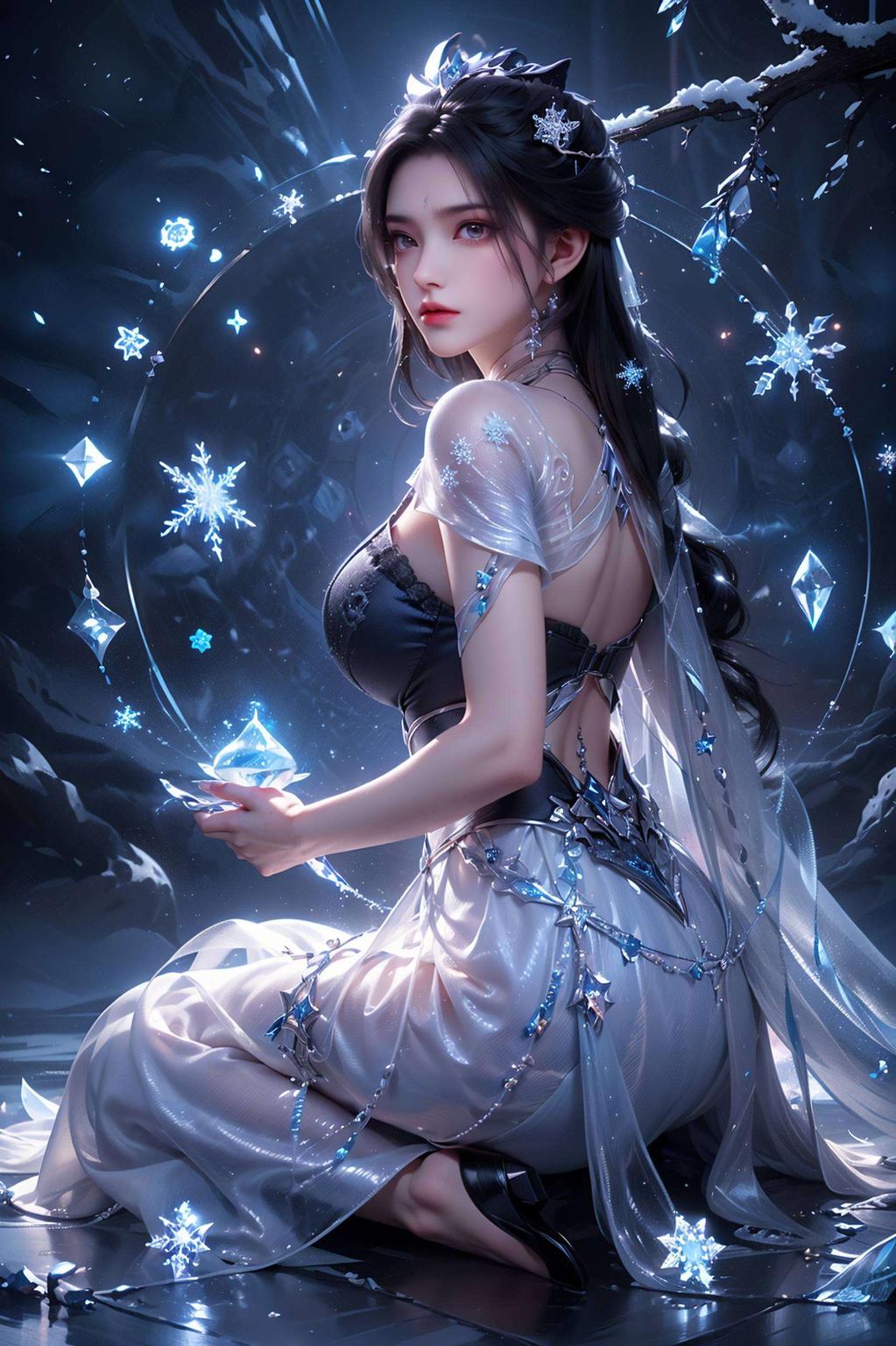 青丝垂肩陆雪琪仙气飘飘