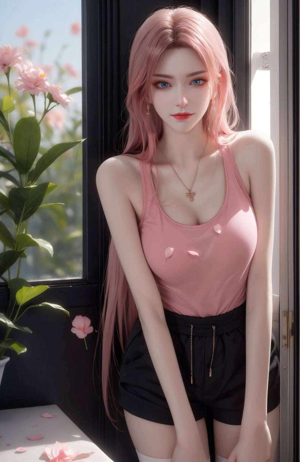 超清全身AI素材粉色梦幻