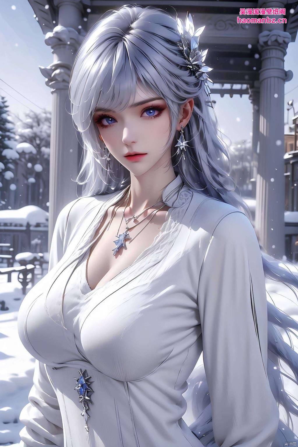 简直是电脑艺术壁纸的完美诠释！圣采儿的美艳与力量并存