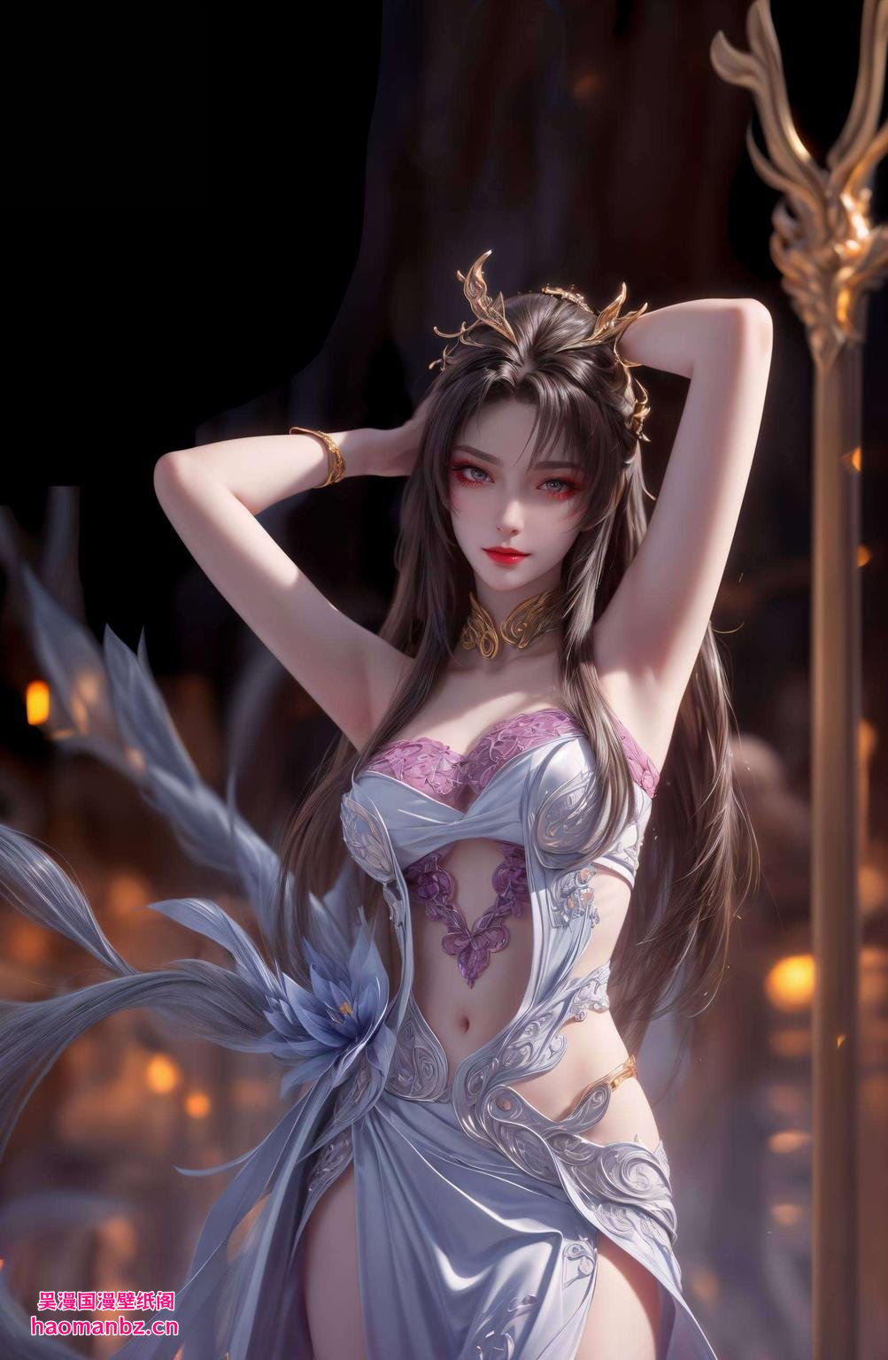 这绝美的4K天狐仙子壁纸灵动眼神