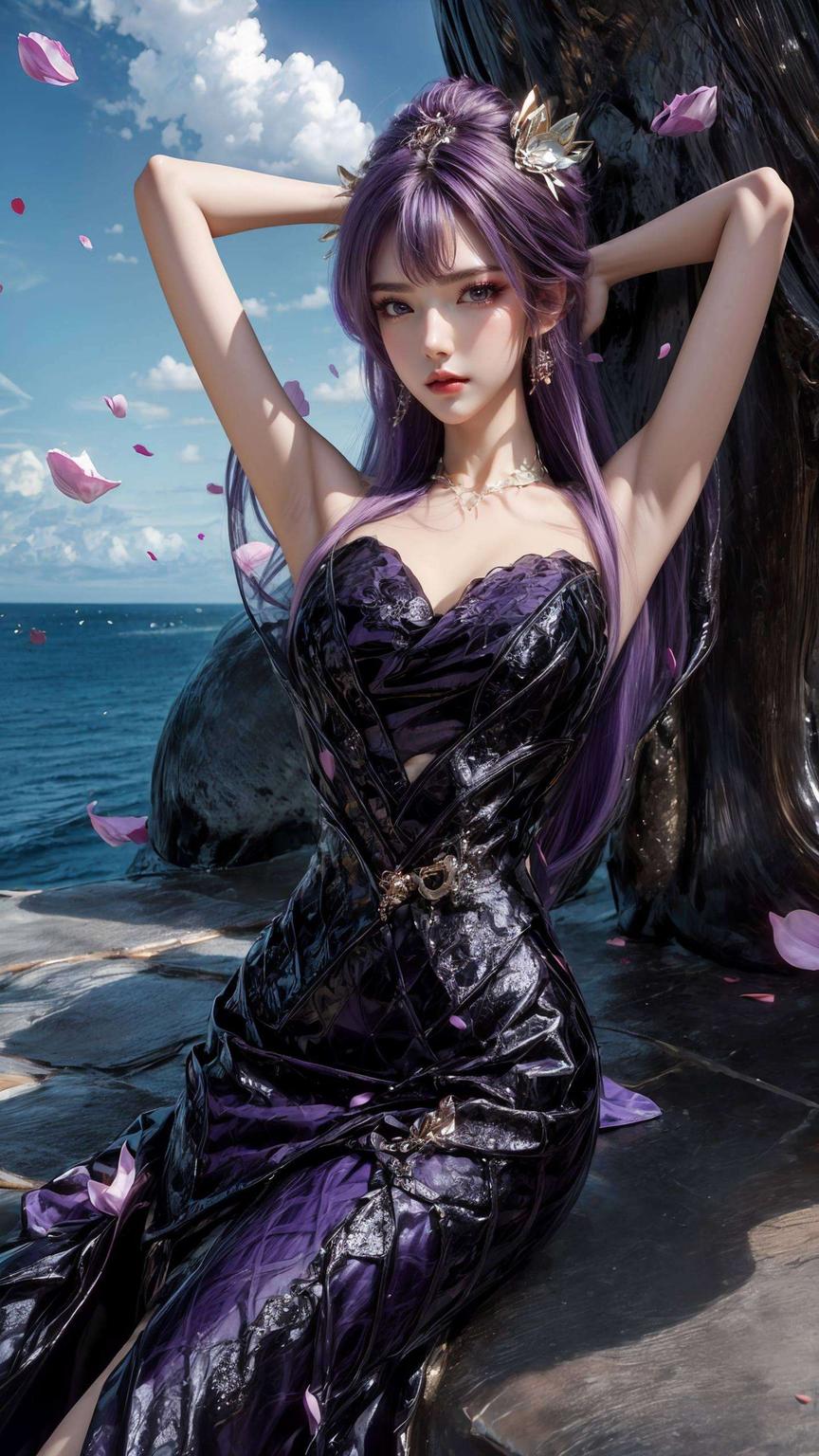 这款紫色免费壁纸带你领略苍破天穹的壮丽景色