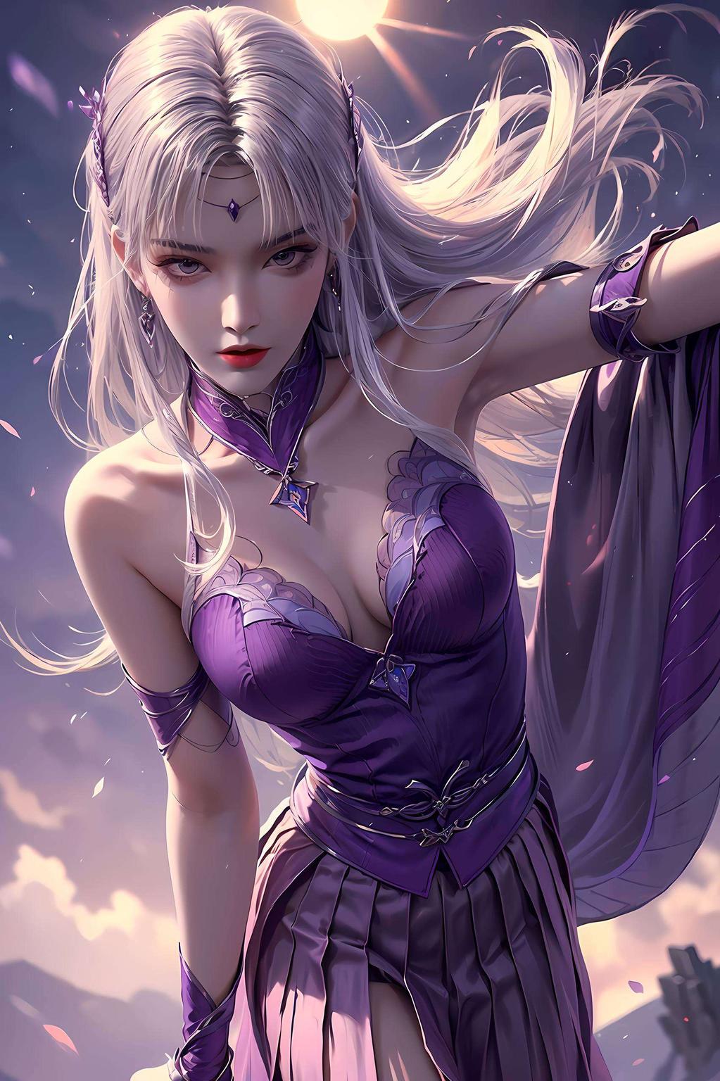 这款紫色极简壁纸细节生动