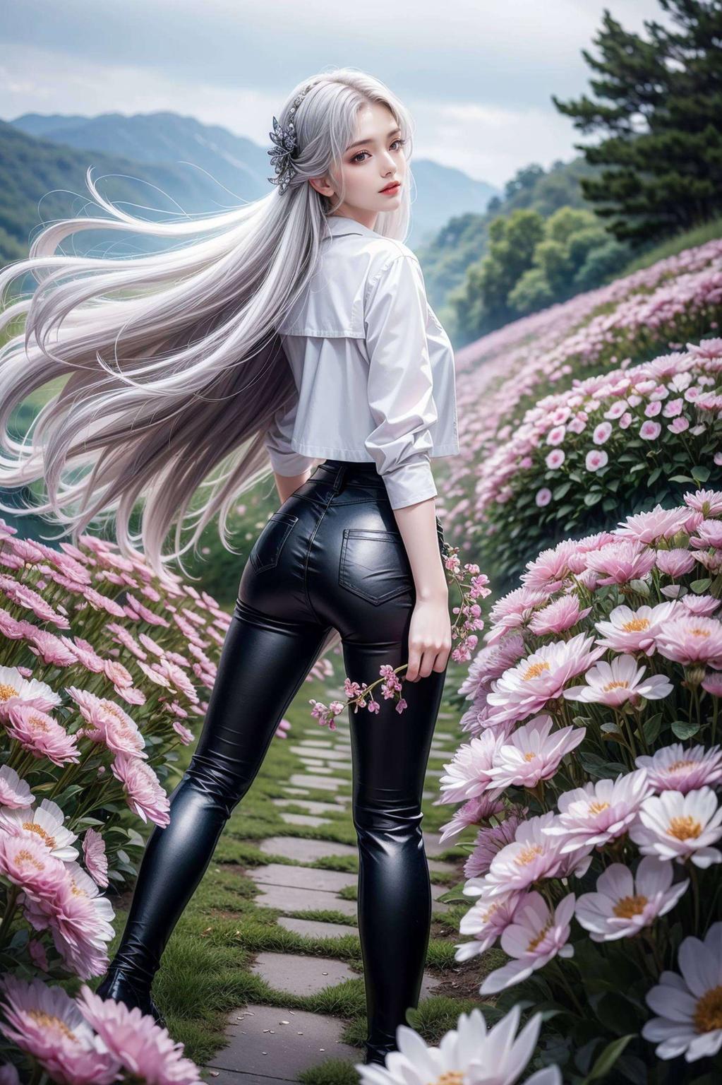 神秘紫调中她那深邃眼眸仿佛能洞察一切