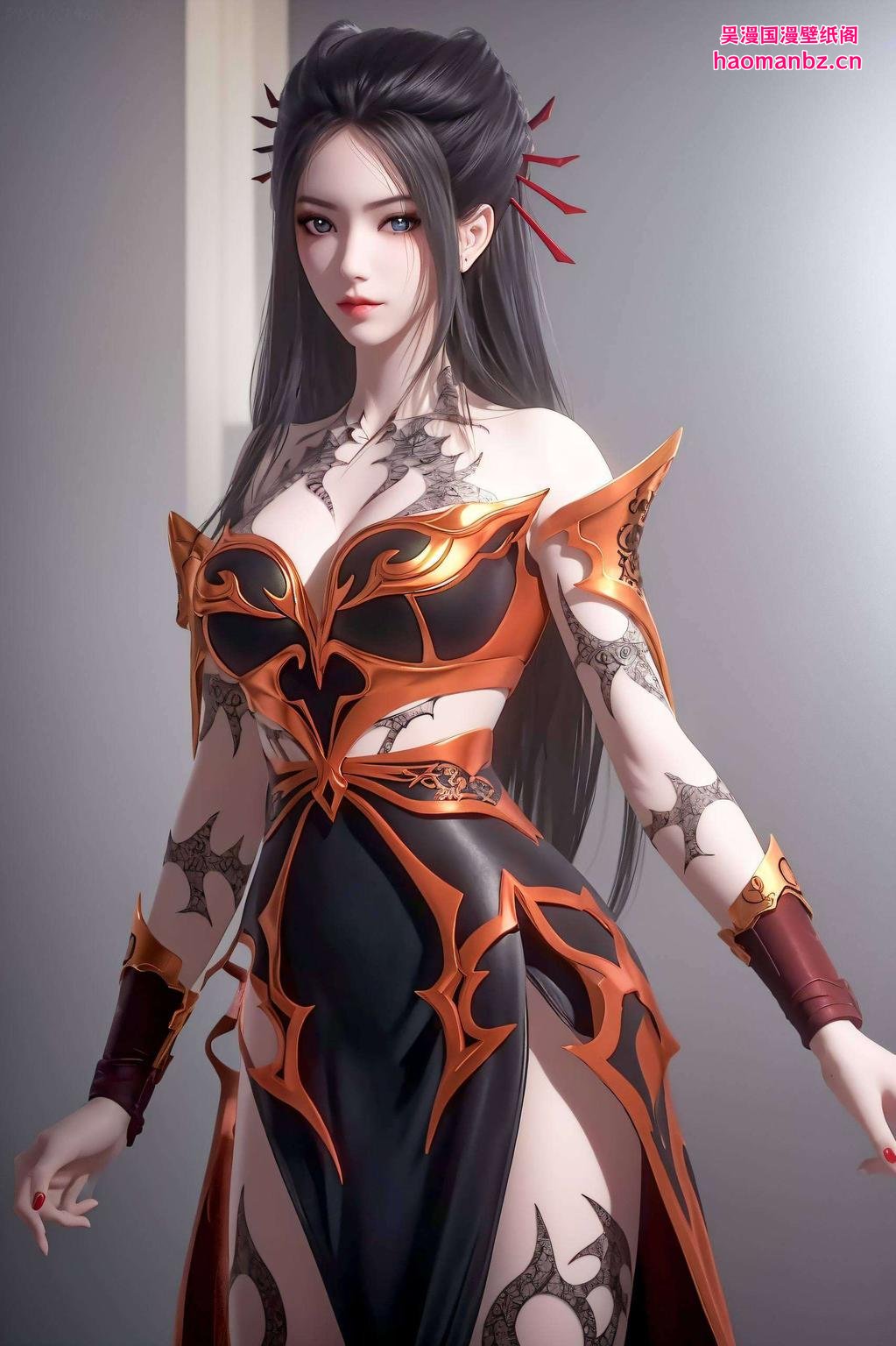 专为护眼设计的iPhone宽屏壁纸！来看这款秦时明月焰灵姬的精美壁纸眼神深邃迷人