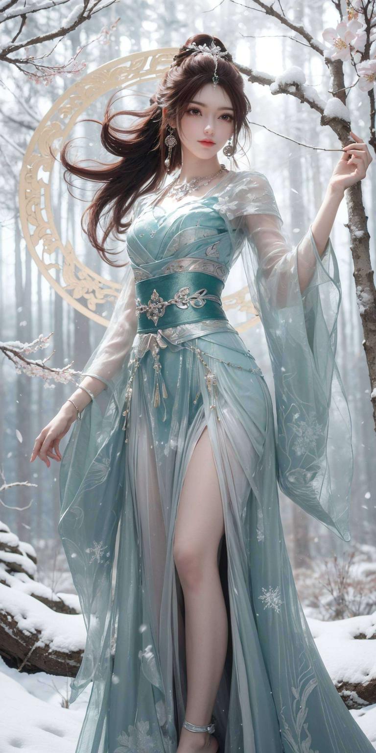 这款超级分辨率笔记本壁纸主角是我们的人气角色叶倾仙！清新的二次元风格