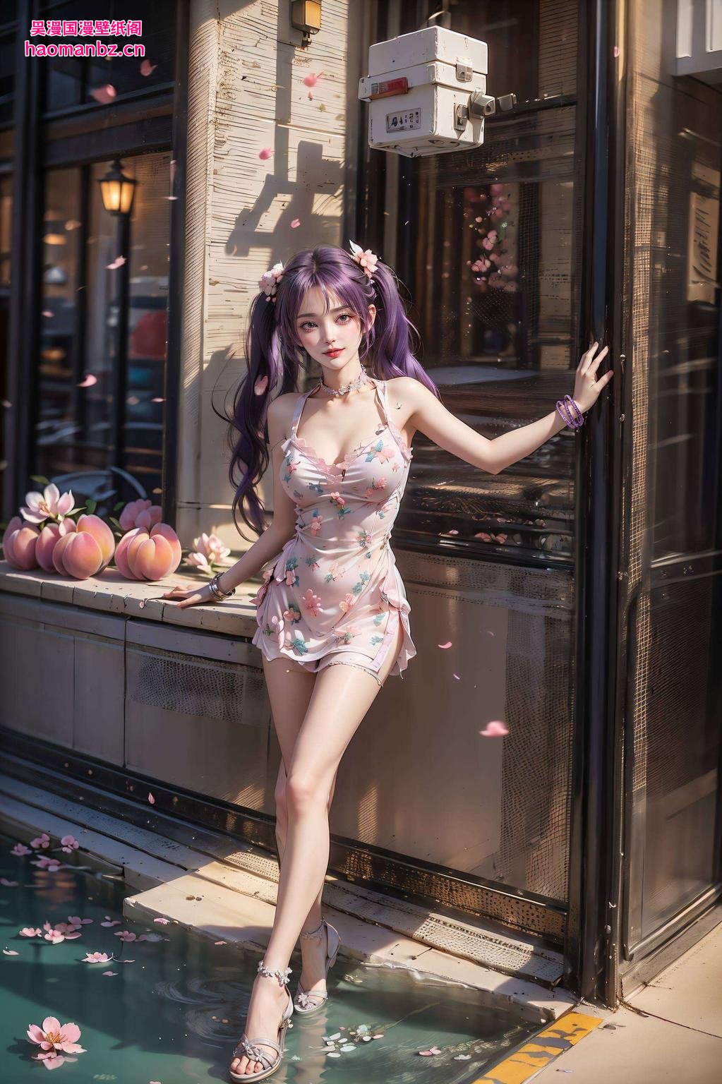 这款壁纸以紫妍的漫画原图为主题赶紧来感受一下这梦幻般的紫色世界吧！